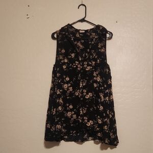 En Creme Black Floral Mini Dress